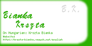 bianka krszta business card